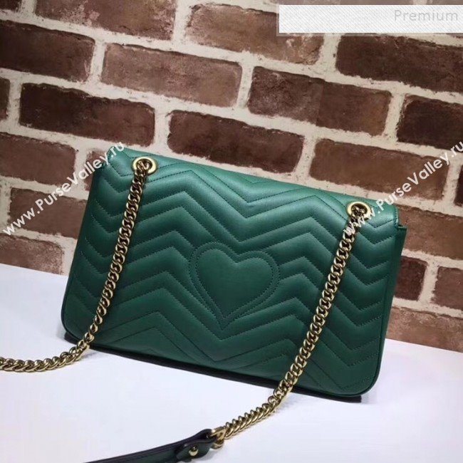 Gucci GG Marmont Medium Matelassé Shoulder Bag 443496 Green (DLH-9101855)