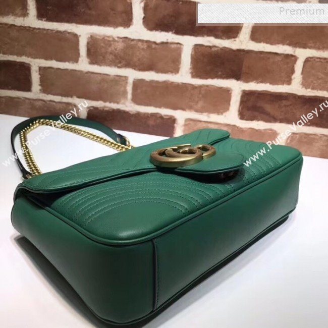 Gucci GG Marmont Medium Matelassé Shoulder Bag 443496 Green (DLH-9101855)