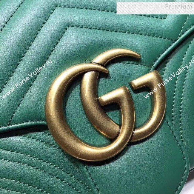 Gucci GG Marmont Medium Matelassé Shoulder Bag 443496 Green (DLH-9101855)