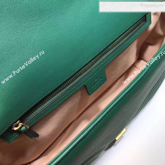 Gucci GG Marmont Medium Matelassé Shoulder Bag 443496 Green (DLH-9101855)