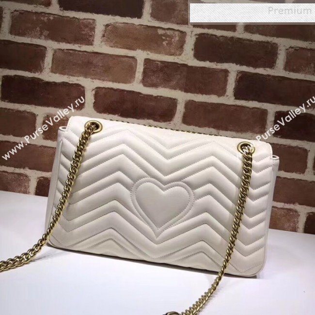 Gucci GG Marmont Medium Matelassé Shoulder Bag 443496 White  (DLH-9101854)