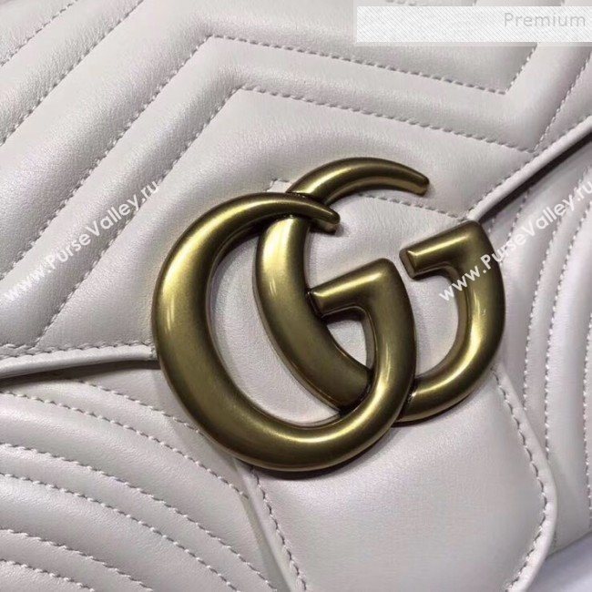 Gucci GG Marmont Medium Matelassé Shoulder Bag 443496 White  (DLH-9101854)