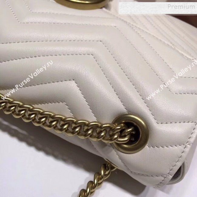 Gucci GG Marmont Medium Matelassé Shoulder Bag 443496 White  (DLH-9101854)