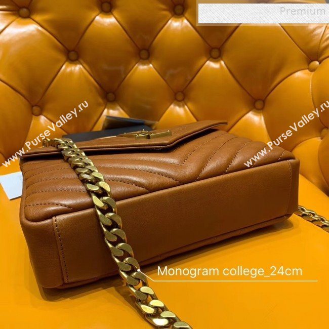 Saint Laurent Medium Monogram College Bag 500839 Brown/Gold (JUND-9102922)