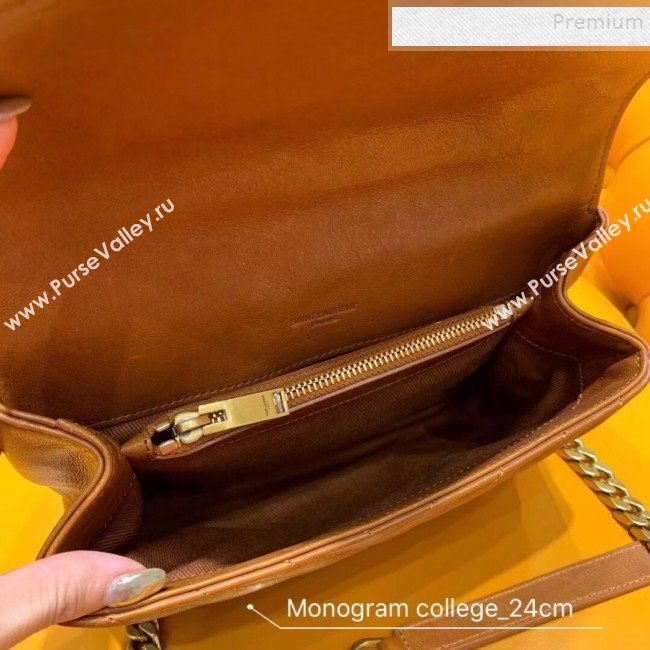 Saint Laurent Medium Monogram College Bag 500839 Brown/Gold (JUND-9102922)