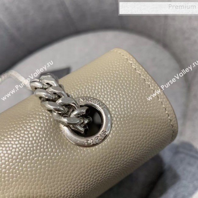 Saint Laurent Large Kate Bag in Grained Calfskin 446752 Beige Grey (JUND-9102924)