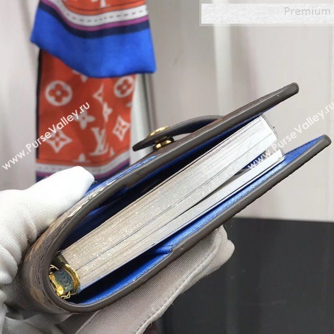 Louis Vuitton Monogram Canvas Print Small Ring Agenda Book Cover R20005 Blue 06 2019 (YILU-9103143)