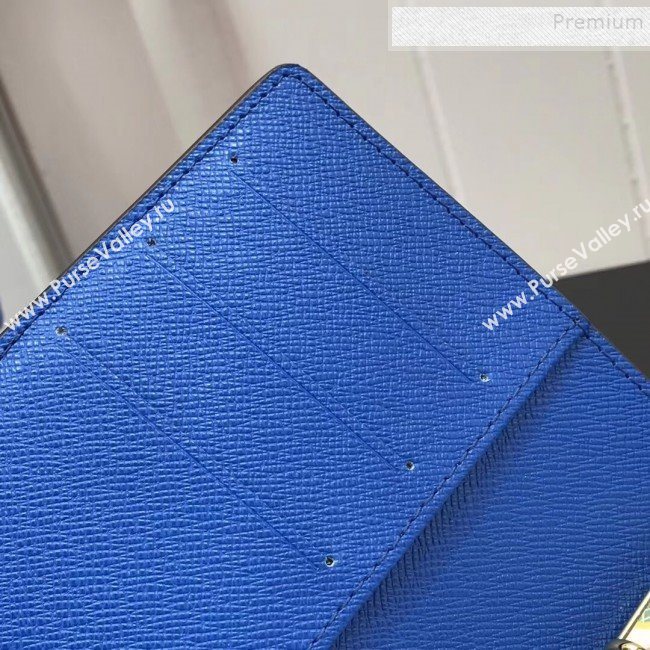 Louis Vuitton Monogram Canvas Print Small Ring Agenda Book Cover R20005 Blue 06 2019 (YILU-9103143)