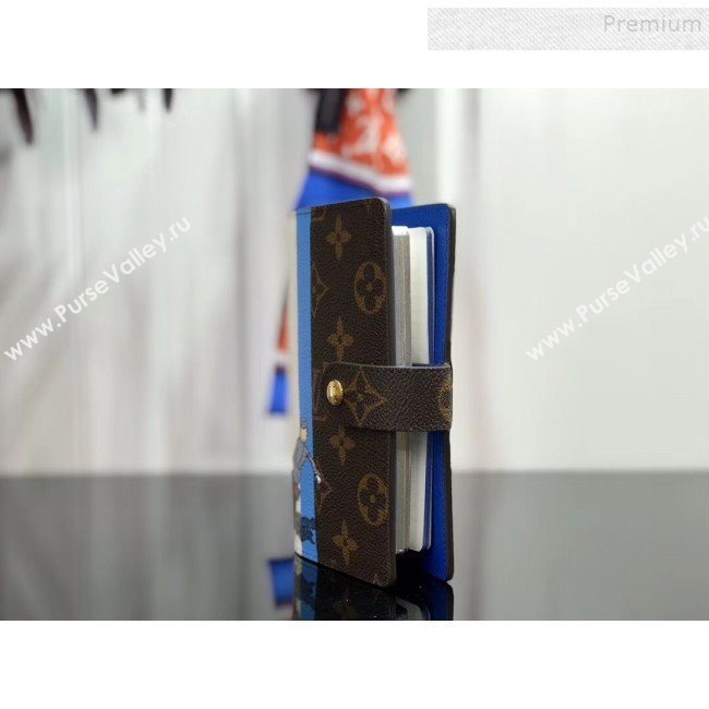 Louis Vuitton Monogram Canvas Print Small Ring Agenda Book Cover R20005 Blue 06 2019 (YILU-9103143)