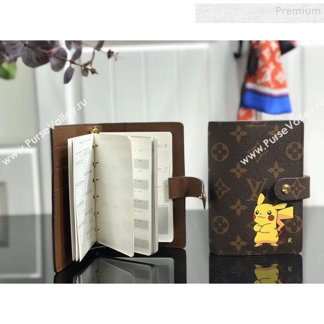 Louis Vuitton Monogram Canvas Pikachu Print Small Ring Agenda Book Cover R20005 07 2019 (YILU-9103144)