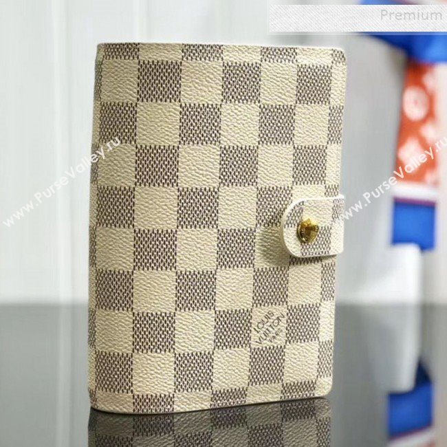 Louis Vuitton Damier Azur Canvas Small Ring Agenda Book Cover R20706 08 2019 (YILU-9103145)