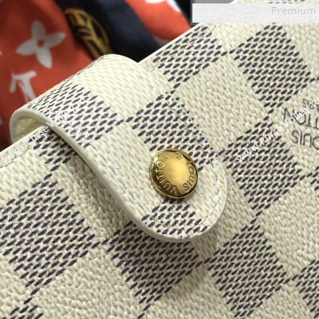 Louis Vuitton Damier Azur Canvas Small Ring Agenda Book Cover R20706 08 2019 (YILU-9103145)