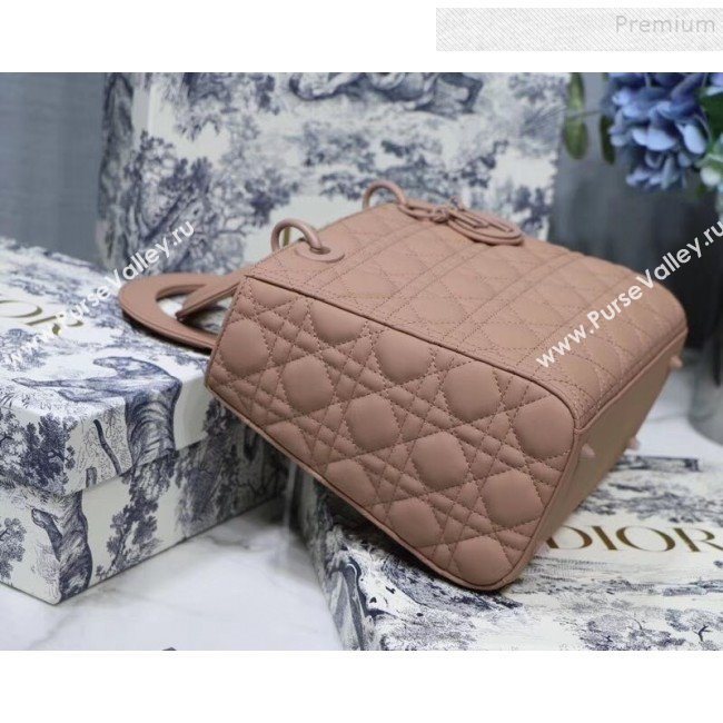 Dior Lady Dior Medium Flap Bag in Ultra-Matte Cannage Calfskin Beige-Pink 2019 (BINF-9103137)