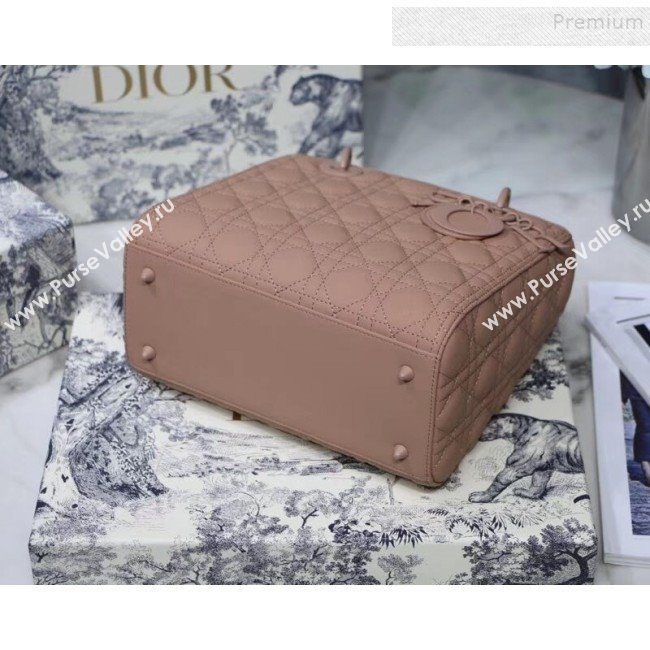 Dior Lady Dior Medium Flap Bag in Ultra-Matte Cannage Calfskin Beige-Pink 2019 (BINF-9103137)