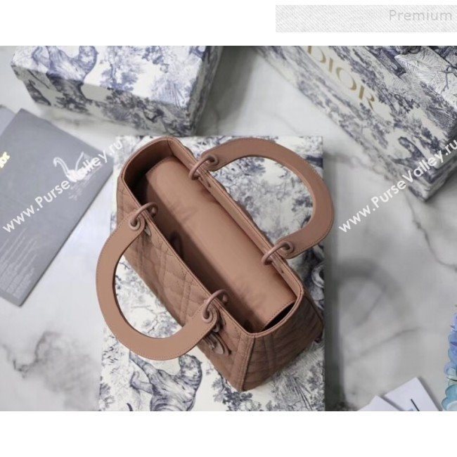 Dior Lady Dior Medium Flap Bag in Ultra-Matte Cannage Calfskin Beige-Pink 2019 (BINF-9103137)