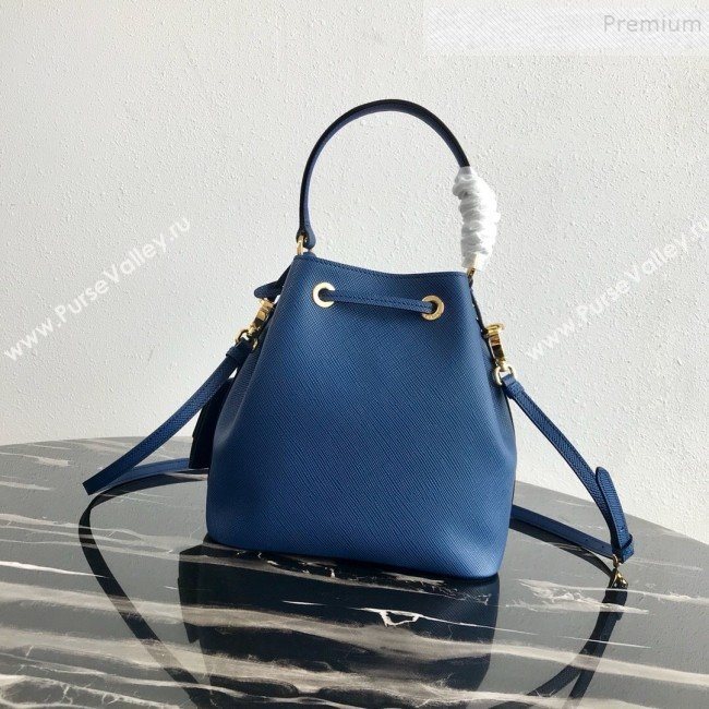 Prada Saffiano Leather Bucket Bag 1BE032 Blue 2019 (PYZ-9102416)