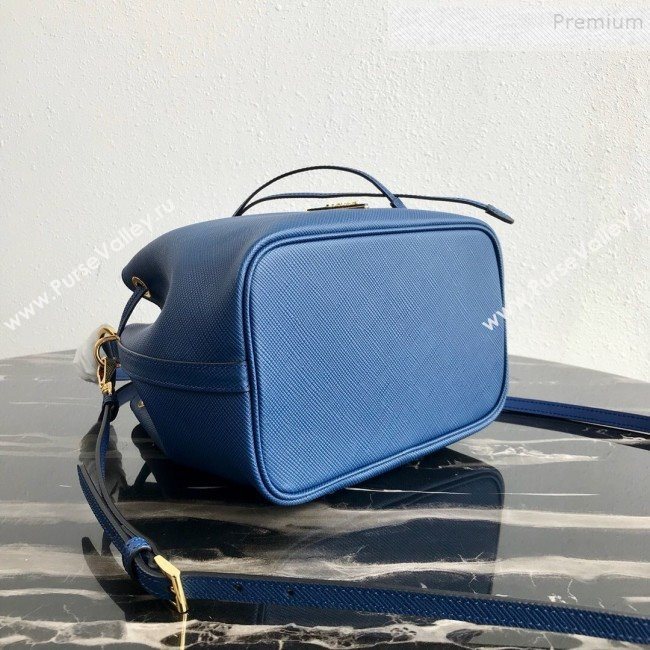 Prada Saffiano Leather Bucket Bag 1BE032 Blue 2019 (PYZ-9102416)