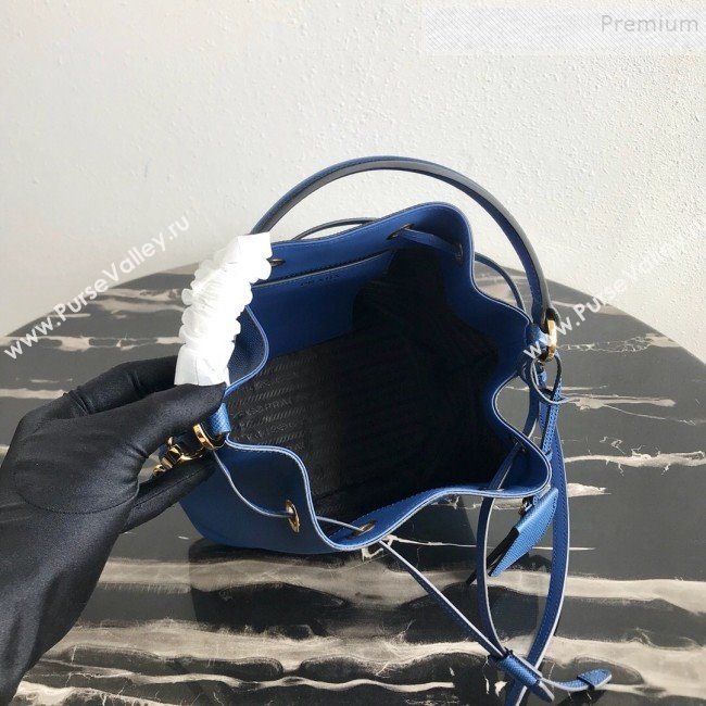 Prada Saffiano Leather Bucket Bag 1BE032 Blue 2019 (PYZ-9102416)