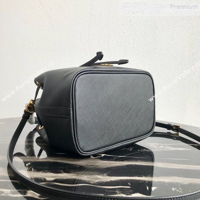 Prada Saffiano Leather Bucket Bag 1BE032 Black 2019 (PYZ-9102417)