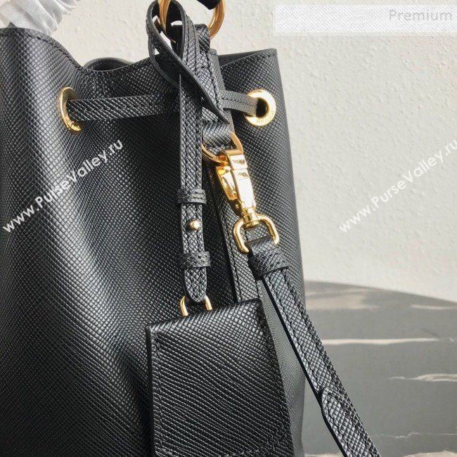 Prada Saffiano Leather Bucket Bag 1BE032 Black 2019 (PYZ-9102417)