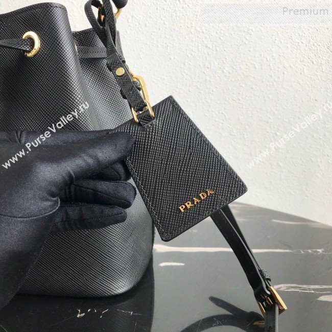 Prada Saffiano Leather Bucket Bag 1BE032 Black 2019 (PYZ-9102417)