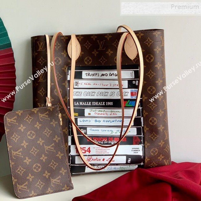 Louis Vuitton Movie Stripes Print Monogram Cnavas Tote M49996 Coffee 2019 (KD-9102837)