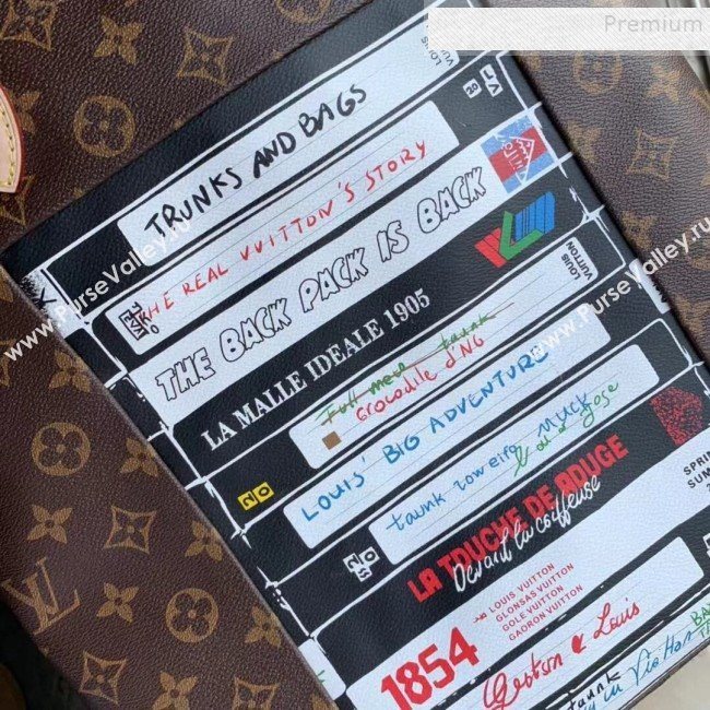 Louis Vuitton Movie Stripes Print Monogram Cnavas Tote M49996 Coffee 2019 (KD-9102837)