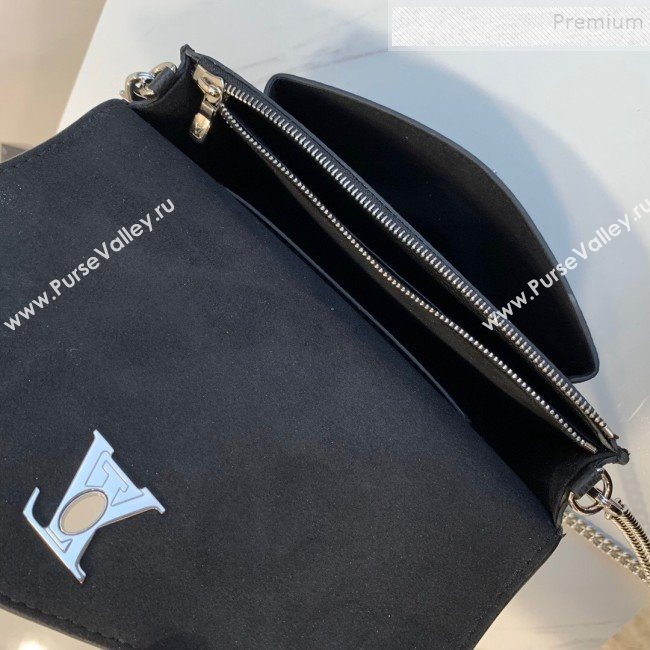 Louis Vuitton Mylockme Chain Pochette Pythonskin Calfskin Top Handle Shoulder Bag N97000 Black/White 2019 (KD-9102840)