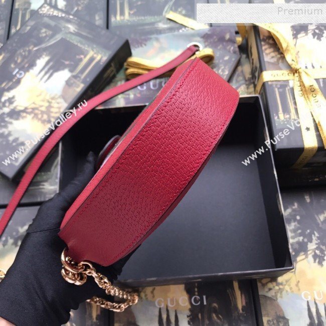 Gucci Ophidia GG Flora Mini Round Shoulder Bag ‎550618 Red 2019 (DLH-9102925)