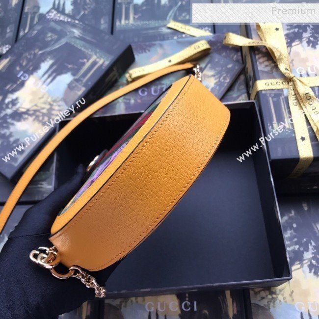 Gucci Ophidia GG Flora Mini Round Shoulder Bag ‎550618 Yellow 2019 (DLH-9102926)