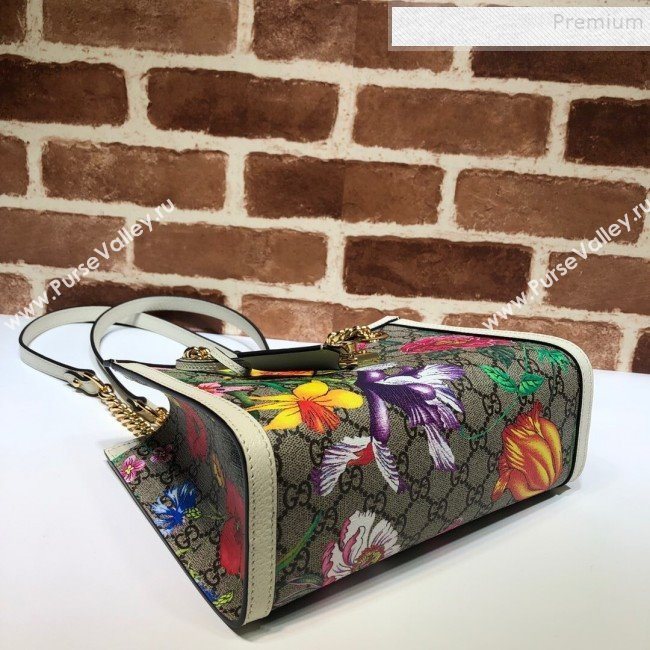 Gucci Padlock GG Flora Small Shoulder Bag 498156 White 2019 (DLH-9102927)