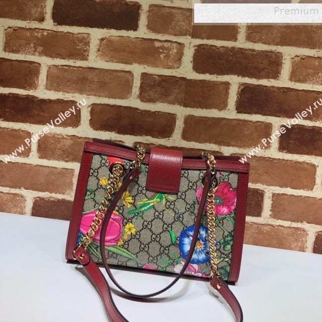 Gucci Padlock GG Flora Small Shoulder Bag 498156 Red 2019 (DLH-9102928)