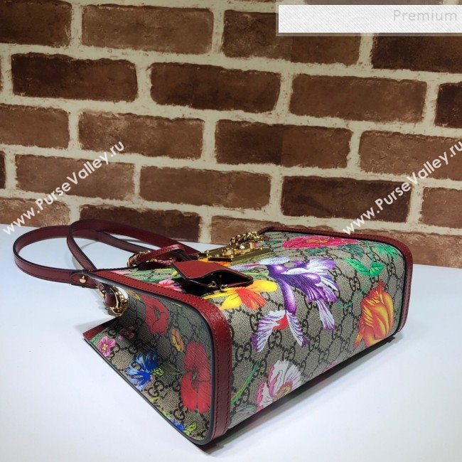 Gucci Padlock GG Flora Small Shoulder Bag 498156 Red 2019 (DLH-9102928)