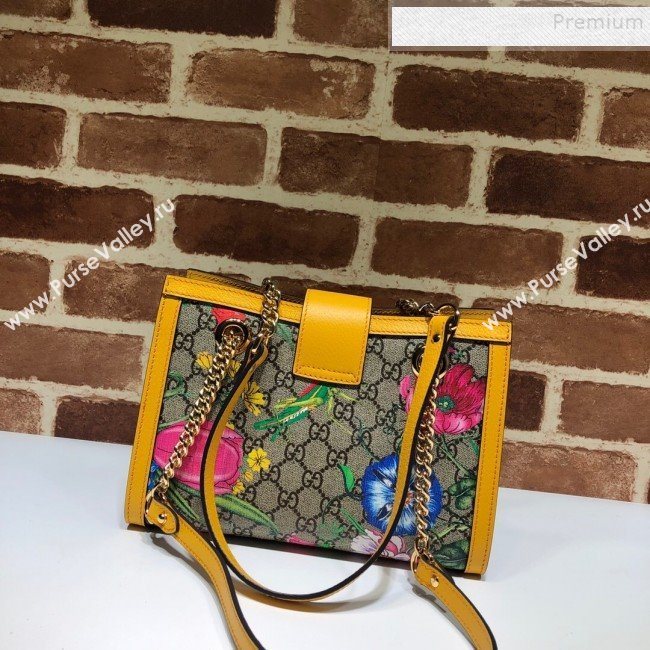 Gucci Padlock GG Flora Small Shoulder Bag 498156 Yellow 2019 (DLH-9102929)