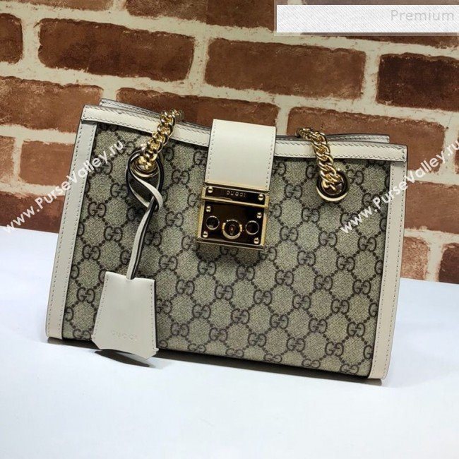 Gucci Padlock GG Canvas Small Shoulder Bag 498156 White 2019 (DLH-9102930)