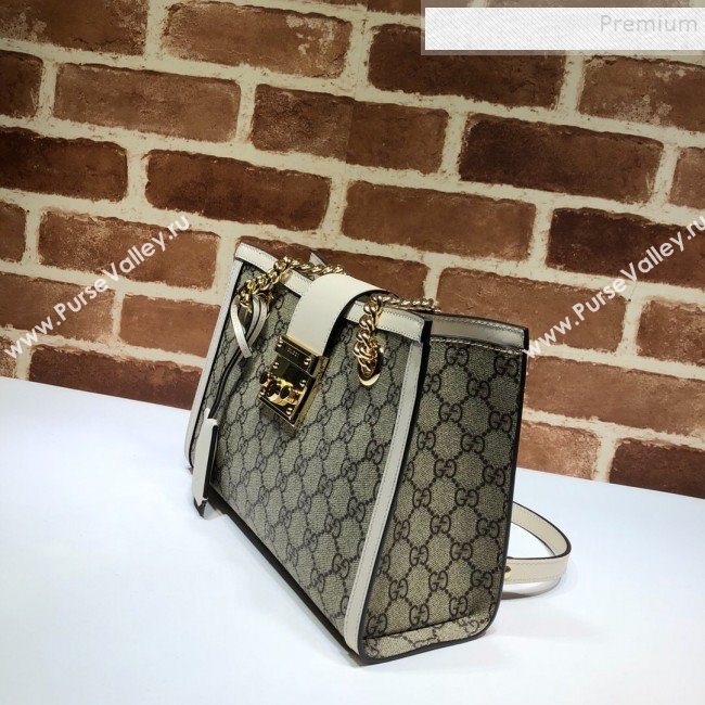 Gucci Padlock GG Canvas Small Shoulder Bag 498156 White 2019 (DLH-9102930)