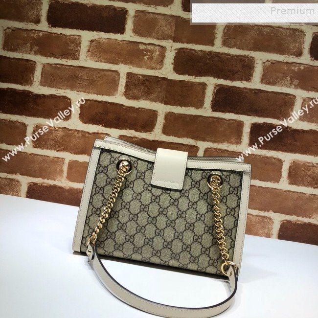 Gucci Padlock GG Canvas Small Shoulder Bag 498156 White 2019 (DLH-9102930)