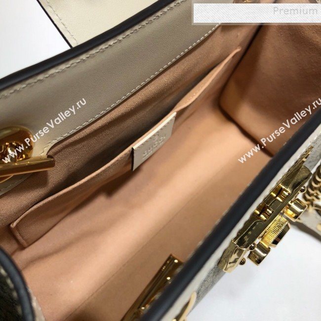 Gucci Padlock GG Canvas Small Shoulder Bag 498156 White 2019 (DLH-9102930)