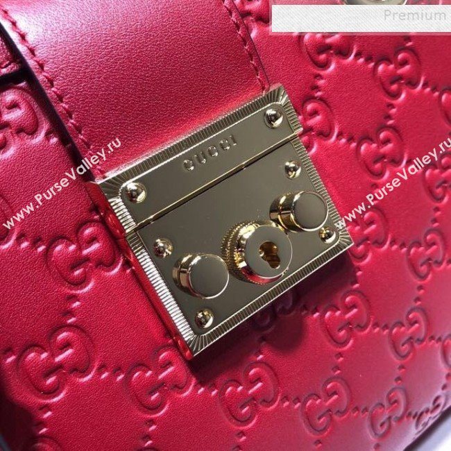 Gucci Padlock Signature Small Shoulder Bag 498156 Red 2019 (DLH-9102931)