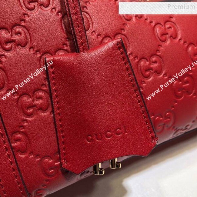 Gucci Padlock Signature Small Shoulder Bag 498156 Red 2019 (DLH-9102931)