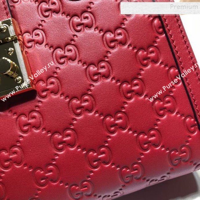 Gucci Padlock Signature Small Shoulder Bag 498156 Red 2019 (DLH-9102931)