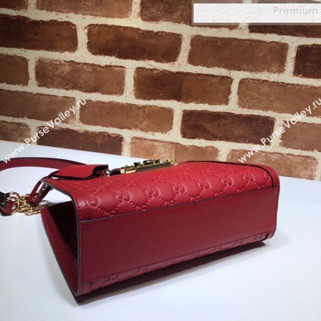 Gucci Padlock Signature Small Shoulder Bag 498156 Red 2019 (DLH-9102931)