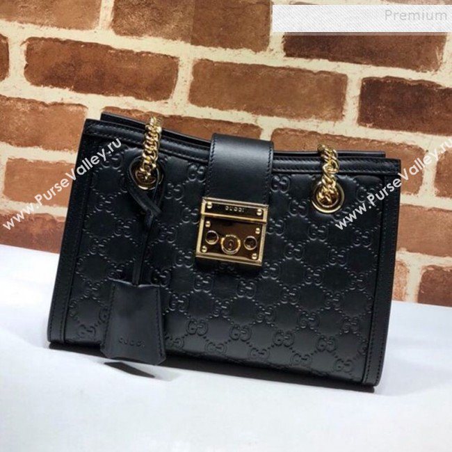 Gucci Padlock Signature Small Shoulder Bag 498156 Black 2019 (DLH-9102932)