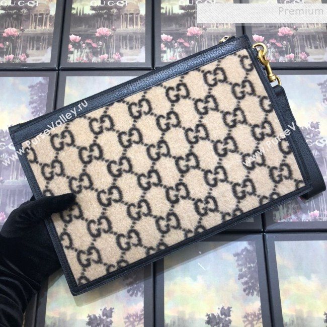 Gucci GG Wool Pouch 597627 Beige 2019 (BLWX-9102936)