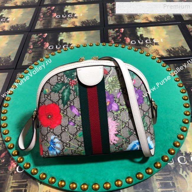 Gucci Ophidia GG Flora Small Shoulder Bag ‎499621 White 2019 (BLWX-9102939)