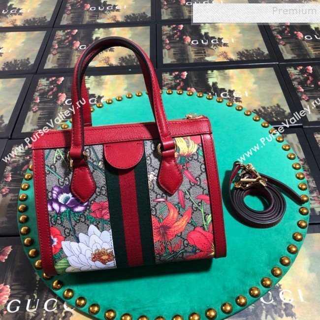 Gucci Ophidia GG Flora Small Tote Bag ‎‎547551 Red 2019 (BLWX-9102940)