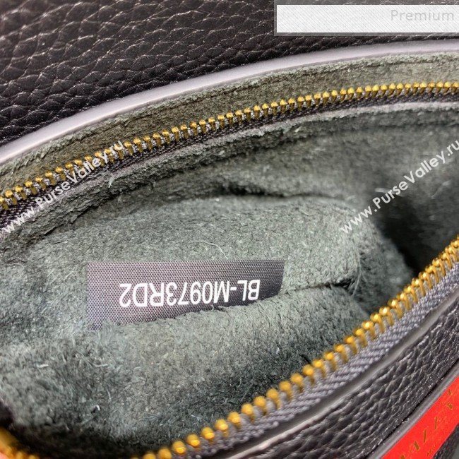 Valentino Medium Rockstud Hype Grainy Calfskin Shoulder Bag 0380 Black 2019 (XYD-9102946)