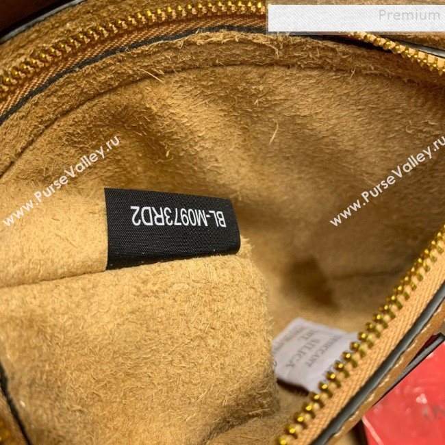 Valentino Medium Rockstud Hype Grainy Calfskin Shoulder Bag 0380 Brown 2019 (XYD-9102947)