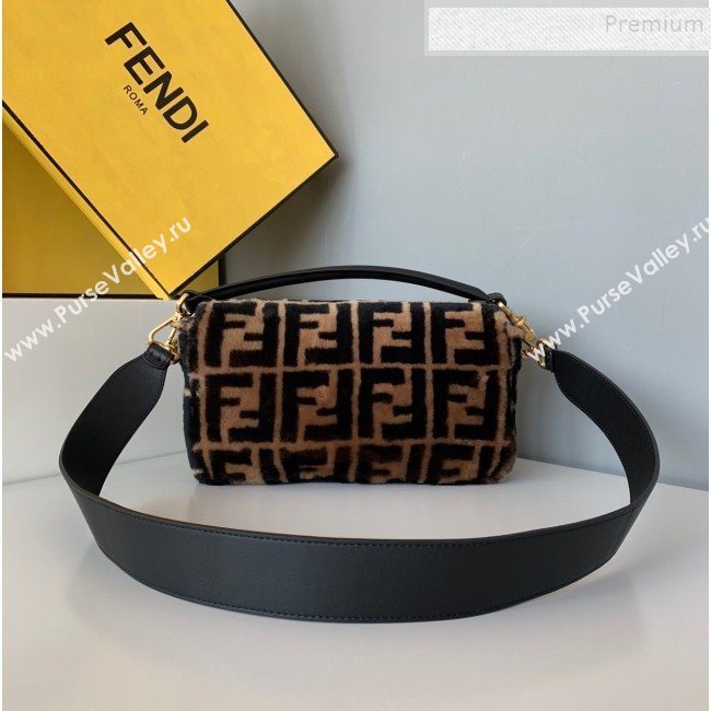 Fendi Baguette Sheepskin Medium Bag Brown/Black 2019 (AFEI-9103010)