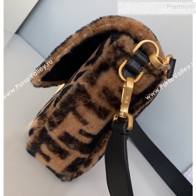 Fendi Baguette Sheepskin Large Bag Brown/Black 2019 (AFEI-9103011)